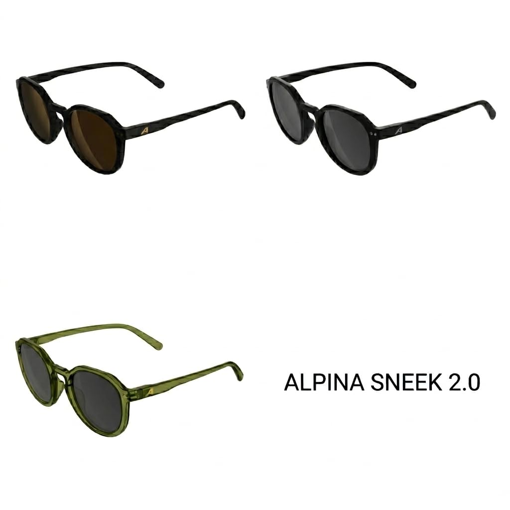Sunglasses with spring SNEEK Black Matte [Alpina] built-in temples, 2.0,