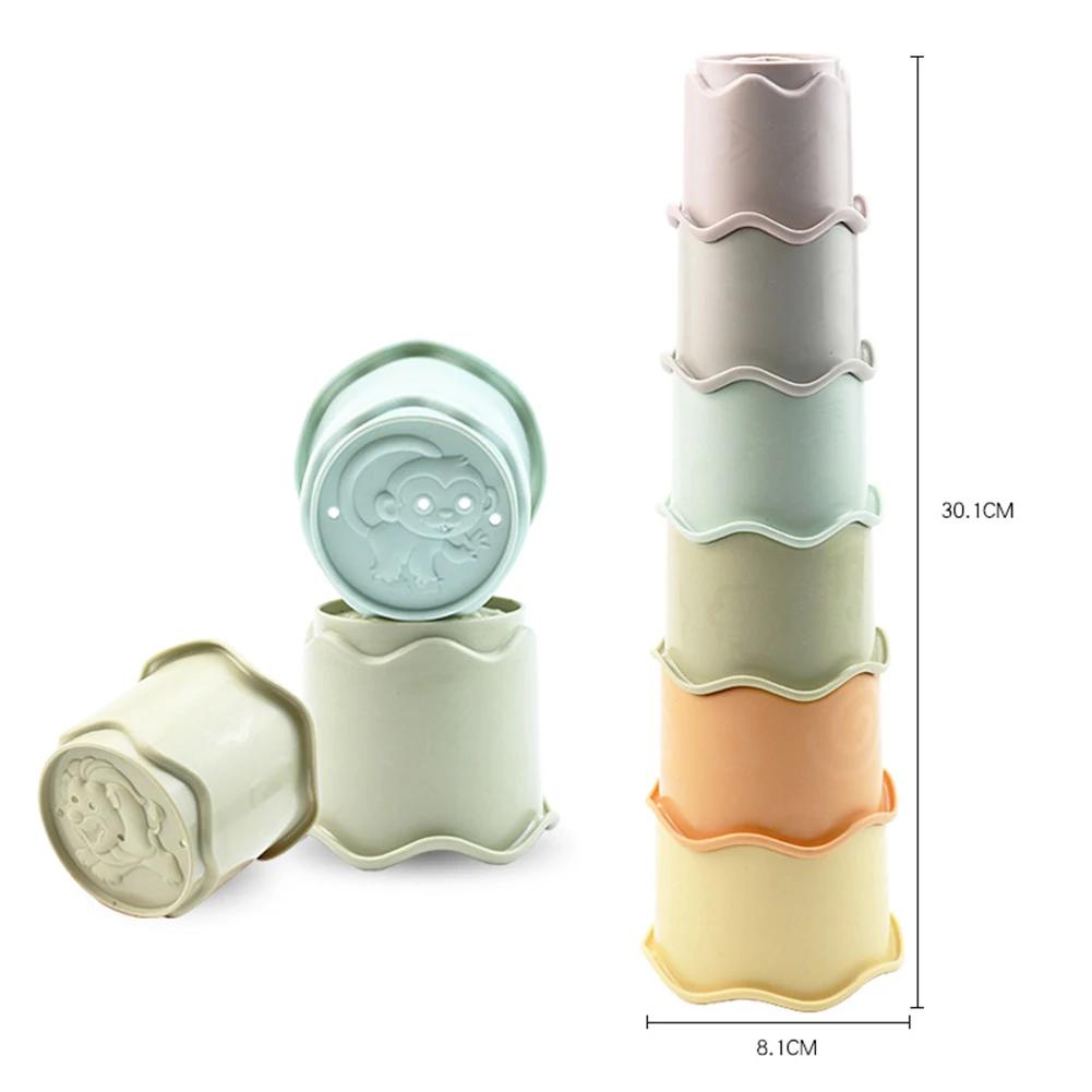 Stacking Cups Toy For Rabbits Multi-colored Reusable Small Animals Puzzle Toys For Hiding Food Playing Small Animals  Pet Toys