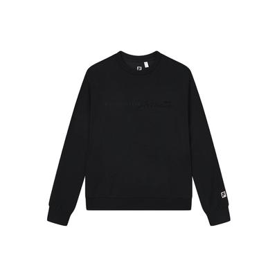 Official Womens Pullover Sweatshirt 2023 Autumn Loose Round Neck Long Sleeve Sports Fitness Top Women Tops Black A11W331204F-BK