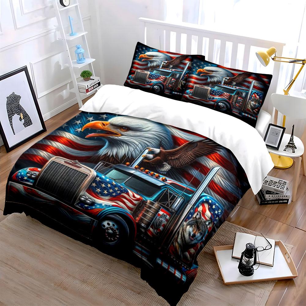 American Eagle Truck Bedding Set Bedding Duvet Cover Set Duvet Cover Pillowcases (1 * Duvet Cover 2 * Pillowcases, without duvet insert)