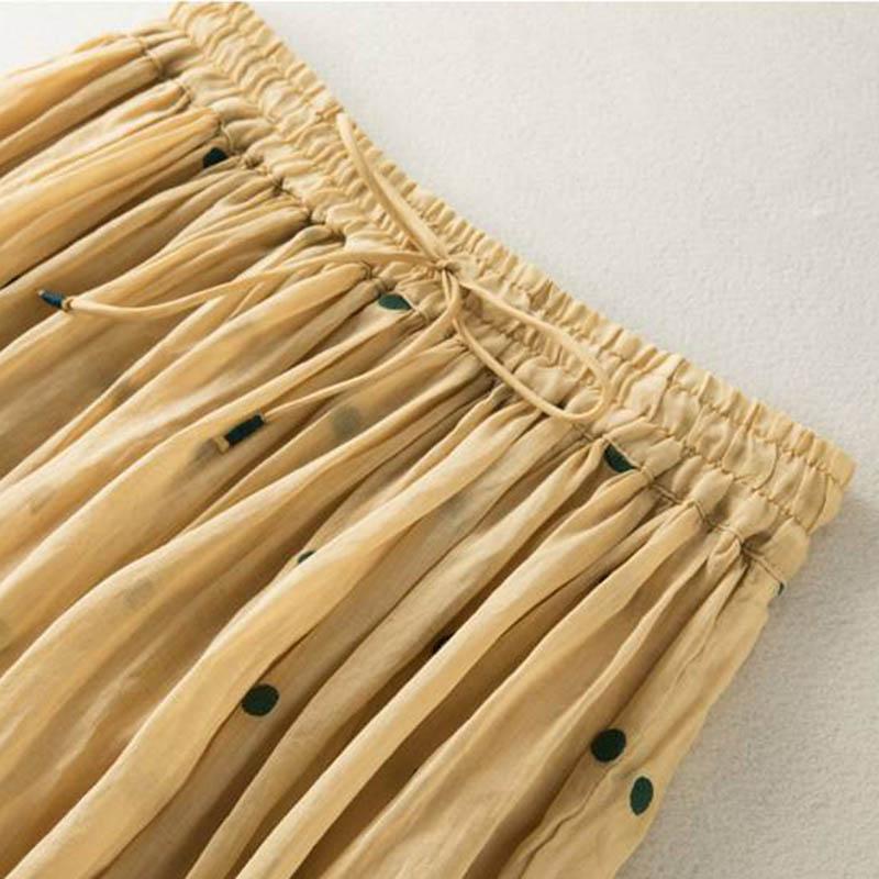 Skirt Women Summer Casual Versatile Elastic High Waist Loose   Skirt Oversize Stretchy Cotton Dresses