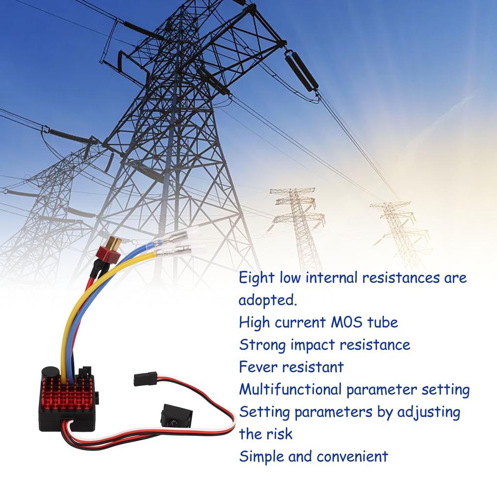 AJL 6860 RTR RC Car Brushed ESC 60A Waterproof Electronic Speed Controller for 1/10 RC Car Boat Tank Models