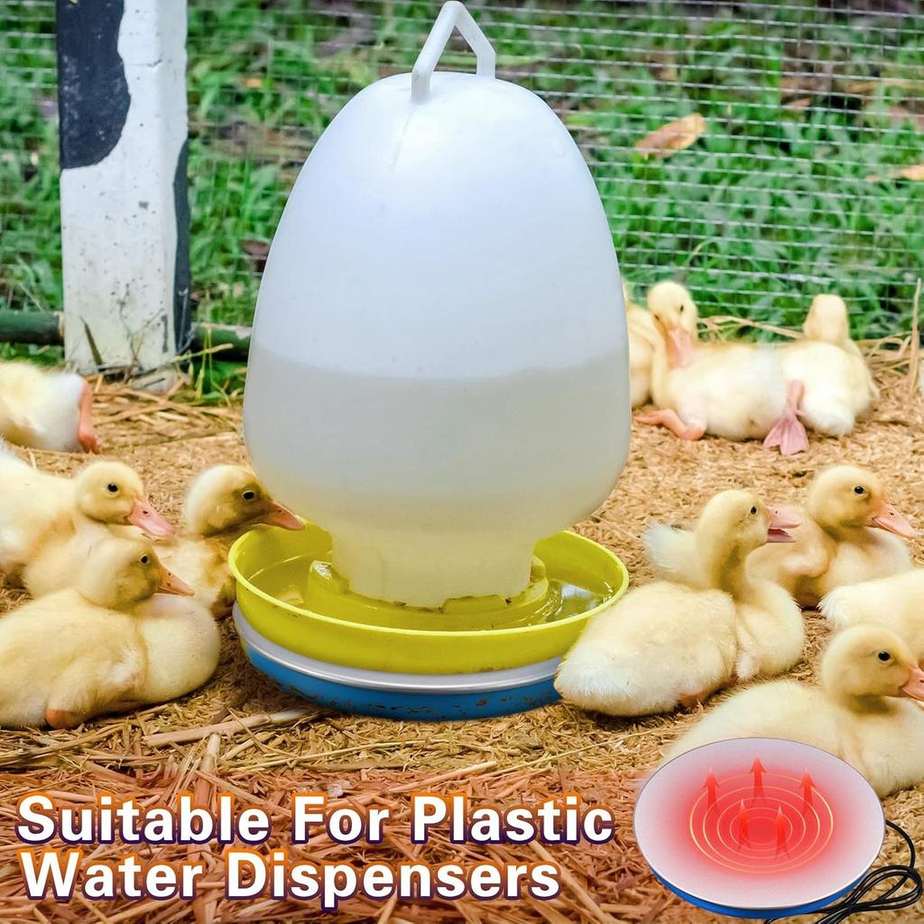 Abbeveratoio per Polli Riscaldato Scaldacqua per Pollame Base Riscaldante 110v Scaldacqua Elettrico per Polli per l'Inverno Sghiacciante Fontanelle per Pollame Accessori per Pollaio