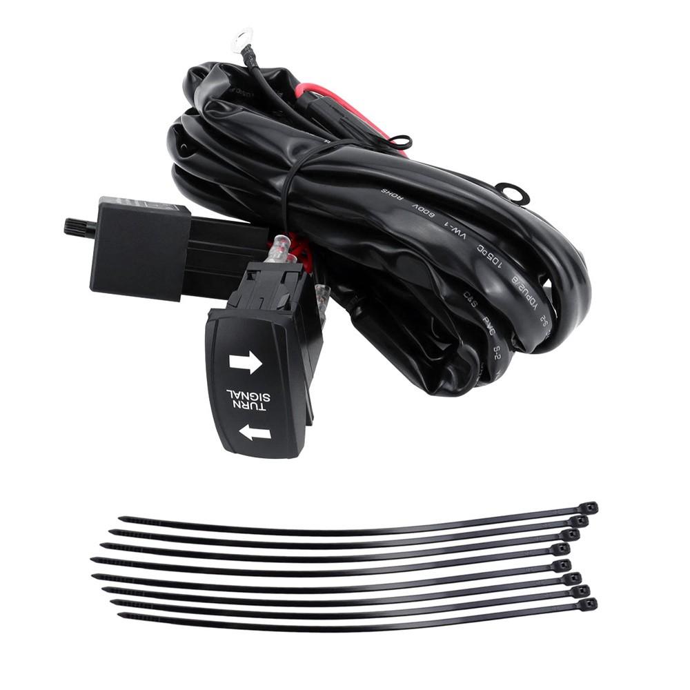 Turn Signal Wiring Harness Kit w/ Relay & Rocker Switch For UTV ATV Polaris 12V