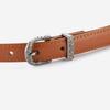 Elegant Women's Two-Layer Genuine Cowhide Leather Belt with Retro Silver Pin Buckle - Thin Decorative Accessory for Pants