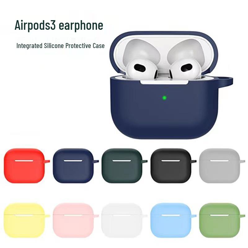 

AirPods 3rd Gen Thickened Protective Case: Liquid Silicone, Wireless, Anti-Fall, Apple-Compatible. лиловый/фиолетовый