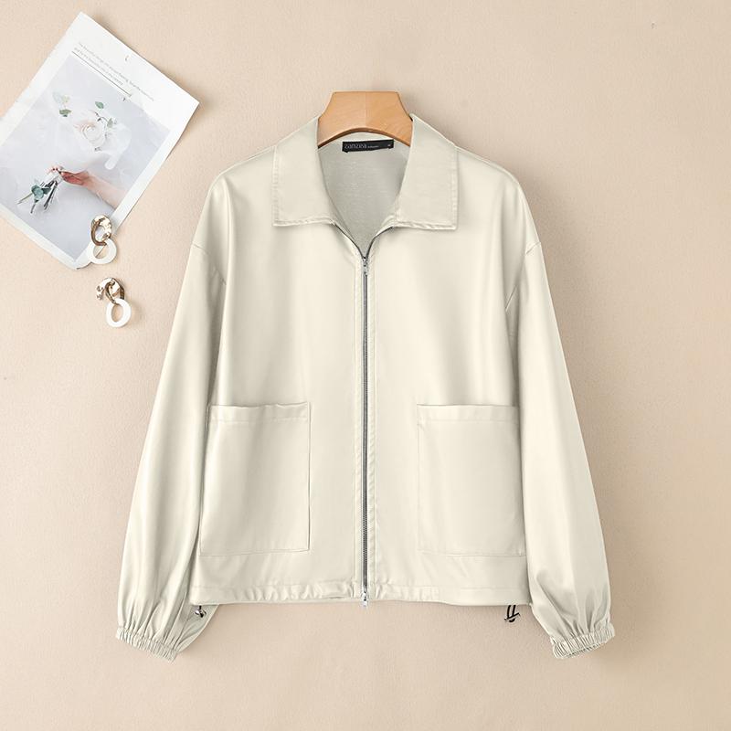 ZANZEA Women Spring Autumn Casual Long Sleeve Zipper Jackets