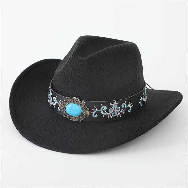 Felt hat Outdoor retro jazz hat Holiday travel European, American British style Western cowboy hat