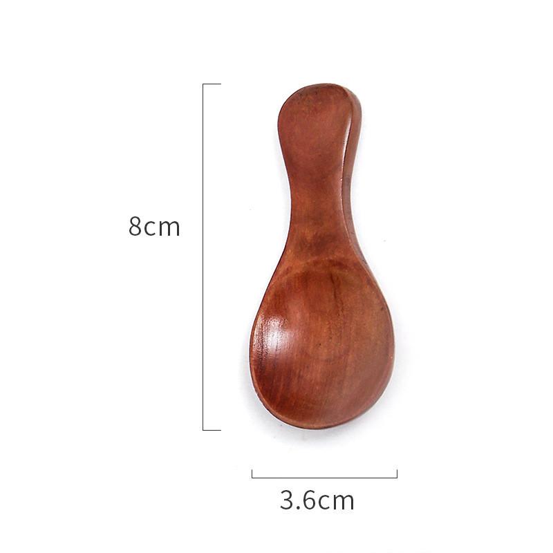 1Pcs Spoon Mini Middle Large Wooden Scoop Solid Flatware Coffee Tea Sugar Salt Condiment Living Cooking Tableware Kitchen Tools