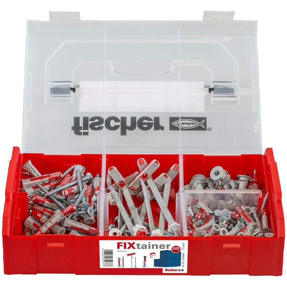 Fischer Plastic Anchor Plug & Screw Set FIXtainer DuoPower DuoTec DuoBlade DuoPower 6x30 / DuoTec 10 / DuoBlade 548864