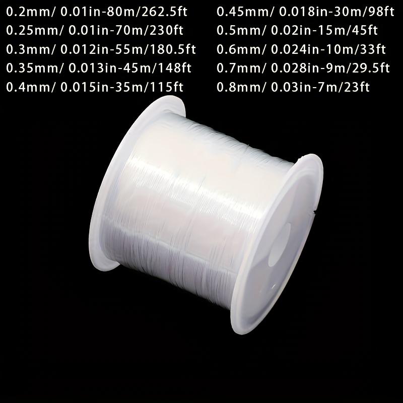 Non-elastic One Pack of 0.2-0.8mm Beaded Transparent Fishing Line Ultra-fine Crystal Thread Braided Handmade Beaded Winding Braided Ring Fish