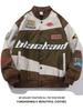 Unisex retro závodní vyšívaná bunda - Americký a evropský pouliční styl, design pro motorkáře a baseball pro podzim/zimu