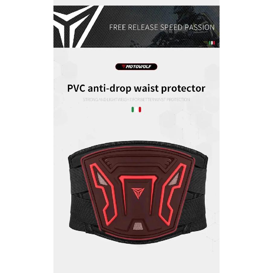 Motorcycle Waist Protector Brace Anti-Fall Motorcycle Protective Gear Comfortable Breathable Off-Road Waist Kidney Support Belt