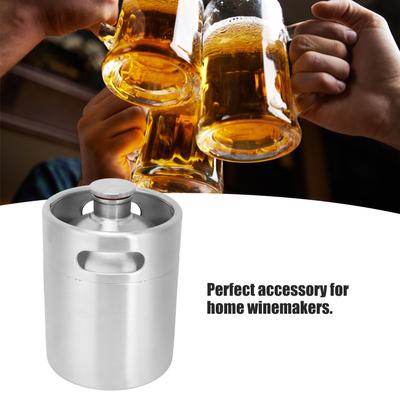 2L Mini Keg Piwny Ze Stali Nierdzewnej Mini Beczka Piwna z Zakrętką Spiralną Akcesorium do Warzenia Domowego Keg Piwny Akcesorium do Warzenia