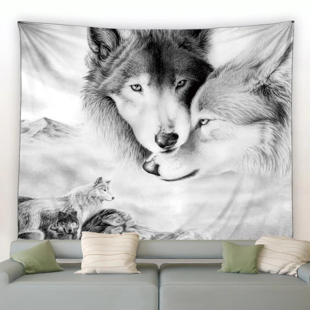 Wolf Panda Deer Elephant Animal Tapestry Bedroom Living Room Tapestry Home Wall Decoration Tapestry
