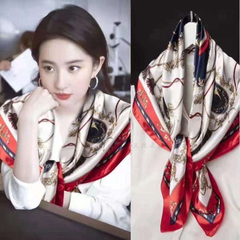 Hangzhou Silk 90 Square Scarves Silk Scarves Women Travel With Shirts Spring And Autumn Versatile Small Shawls
