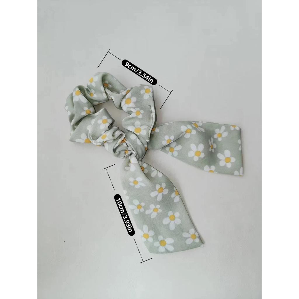 1pc Daisy Floral Ribbon Hair Tie, Fresh, Sweet and Cute Hair Accessory for Women's Daily Use.