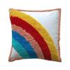 Bohemian Style Rainbow Pillow Cover Soft Cotton Linen With Tassels And Embroidery