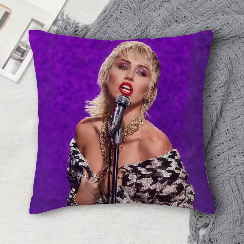 MMiley Cyrus Doublesided Printed Square Decorative Cushion Cover for Sofa Living Room Home Decor