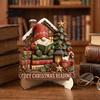 Holiday Tabletop Decorations 2D Flat Wooden Christmas Sign, Reading Gnome Nutcracker Snowman Santa Claus Ornaments Gingerbread Man Figurine,
