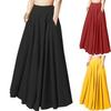 2026 Spring Solid Color Plus Size Women's Pleated Long Skirt with Elastic Waist