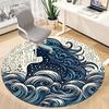 1pc Ocean Mermaid Office Round Area Rug,  Mat Suitable For Office, Under Office Chairs Bedroom Living Room Home Decor, Room Deco