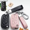 AALY1 New Leather Car Key Case Remote Cover For Peugeot 208 308 T9 508 2008 For Citroen C4 For Opel Corsa Crossland X Auto Accessories