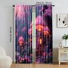 2 Pcs   Versatile Polyester Transparent Curtains for Home Decoration Enchanted Forest Fairy for Use In Bedrooms and Living Rooms