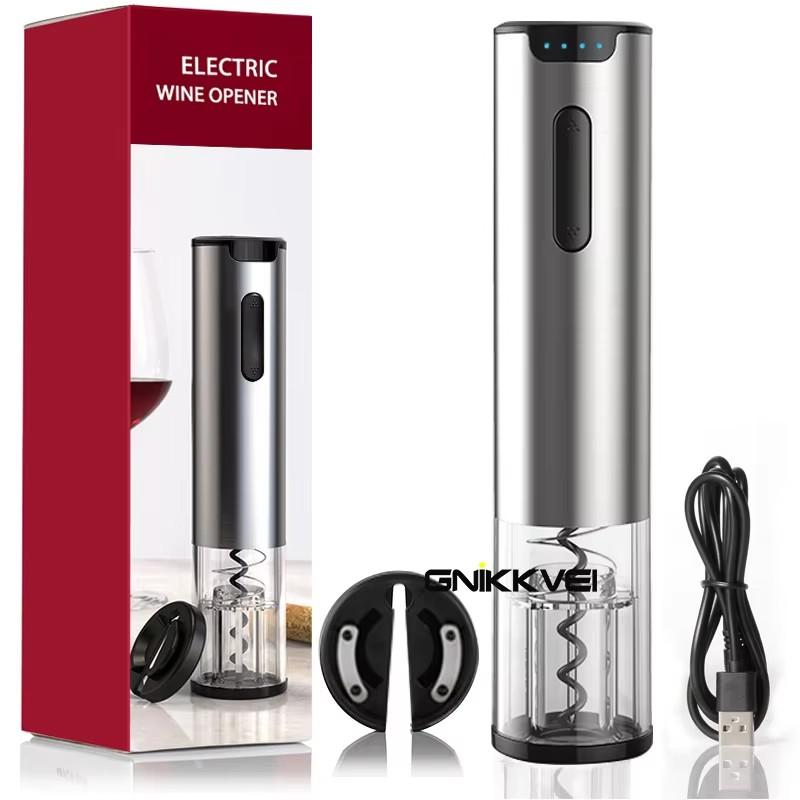 Electric Wine Opener Automatic Electric Wine Bottle Corkscrew Opener with Foil Cutter Stainless steel Rechargeable opener Home B rechargeable