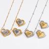 High-End Niche Titanium Steel Jewelry Set: Heart Necklace & Personalized Stud Earrings