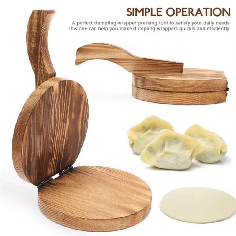 Solid Wood Dough Press Tool Quick Easy Dumpling Skin Presser Home Dumpling Wrapper Skin Making Mold Kitchen Pastry Baking Tools