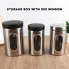 3-delige set beige/zwarte keukenbussen, ijzeren voedselbewaarpotten, luchtdichte container set, bar opslag
