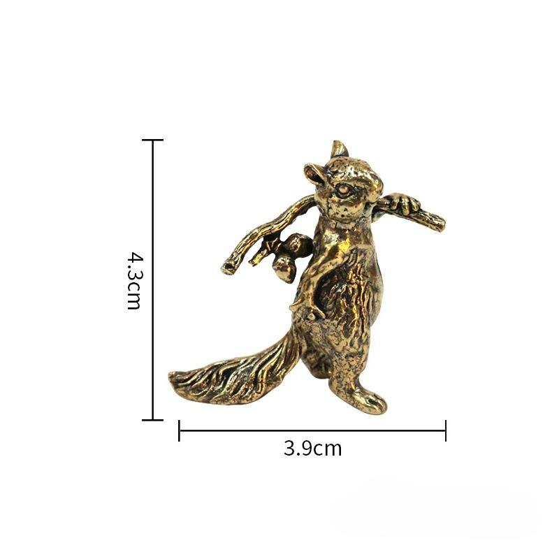 

Squirrel Brass Animal Figure Home Decor Office Desk Decoration Ornament Anti-Squirrel Bronze Tea Pet Craft Gift Handheld Piece светло-серый