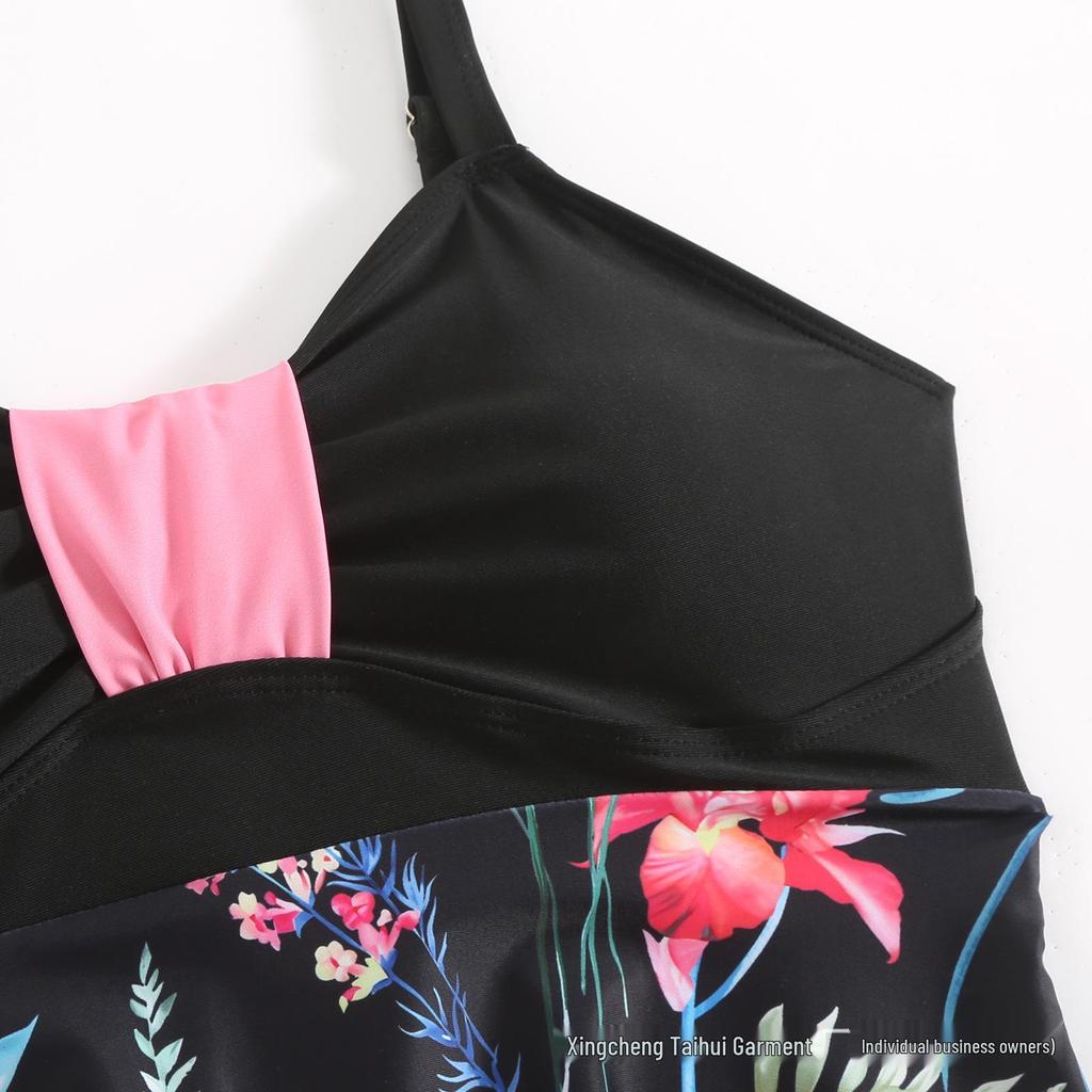 2025 European & American Plus Size Boyleg Quick-Dry Tankini Swimsuit