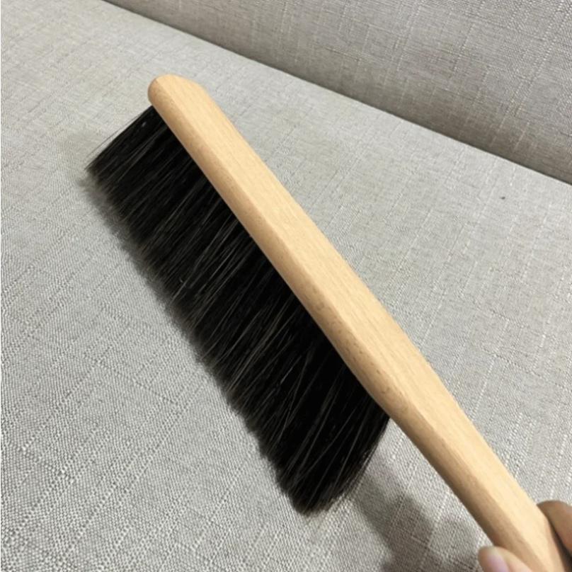 1PCS/2PCS Natural Wood Bristles Brush Anti-static Desktop Bar Grinder Coffee Powder Cleaning Brushes Domestic Bed Sweeping Broom