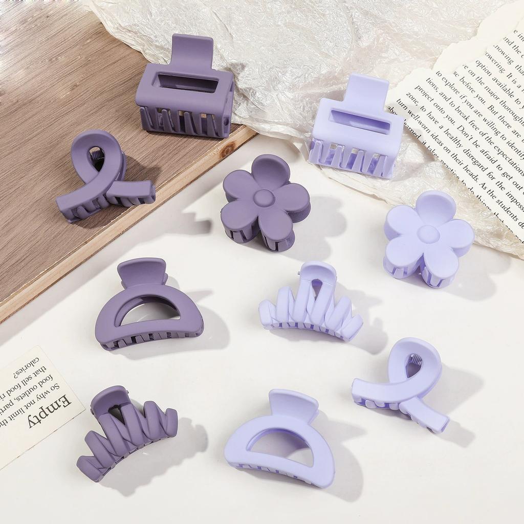 5/10 SZT Małe Klipsy do Włosów w Kształcie Kwiatka dla Kobiet Dziewcząt, Matowe Prostokątne Klipsy Szczękowe, Półokrągłe Spinki do Cienkich Włosów Akcesoria do Włosów