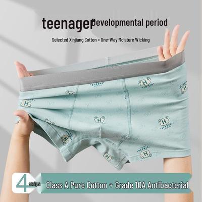 Teen Boys' Cotton Boxer Briefs, Ages 15-18, Class A Cotton