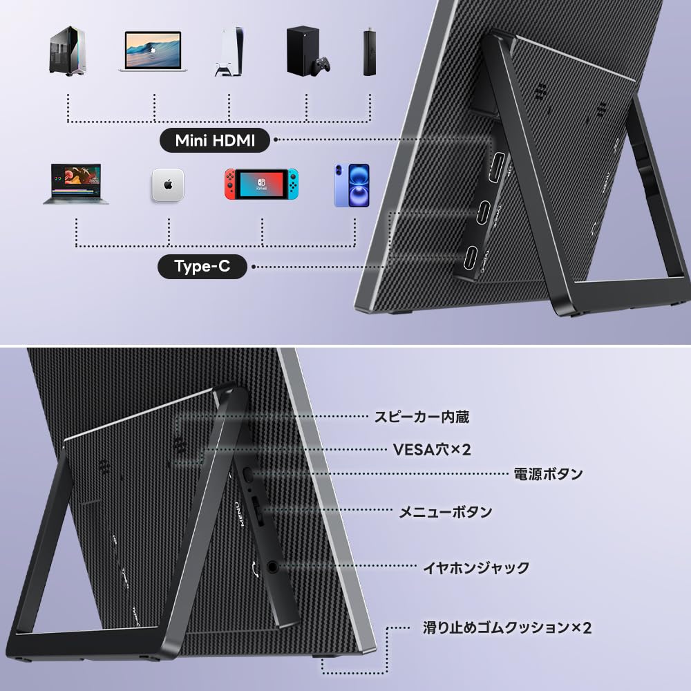 Upperizon Mobile FHD Matte IPS LCD with VESA 2 USB 1 Mini HDMI Compatible with and Game Ideal for Working from Home or Teleworking G-156 Monitor,