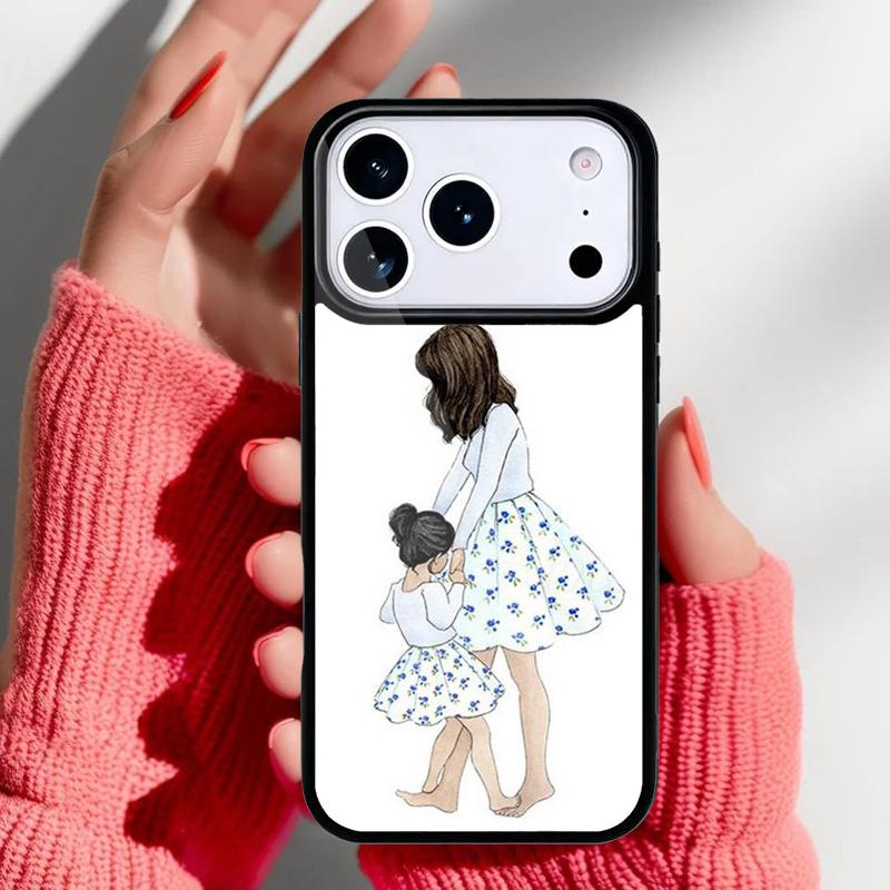 

Mom and Daughter Phone Case for iPhone 17 Air 16e 15 14 13 Pro Max Back Cover for 12 11 Pro Coque iPhone 11 Pro