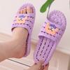 Fashion Smile Summer Non-slip Massage Flat Slippers Cartoon Bear Bathroom Leakage Slippers Unisex Injection-molded Shoes Casual Slippers