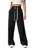 Women's High-Waist Wide-Leg Sports Pants - Casual, Loose Fit with Pockets