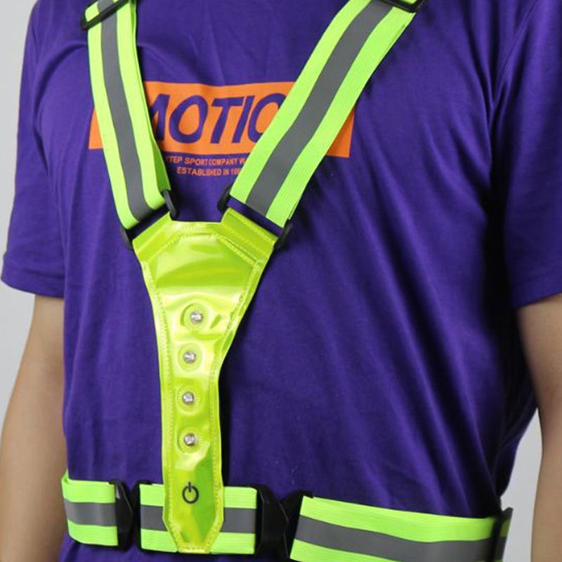 Night Working Reflective Vest Construction Vest Jacket Cycling  LED Running Vest