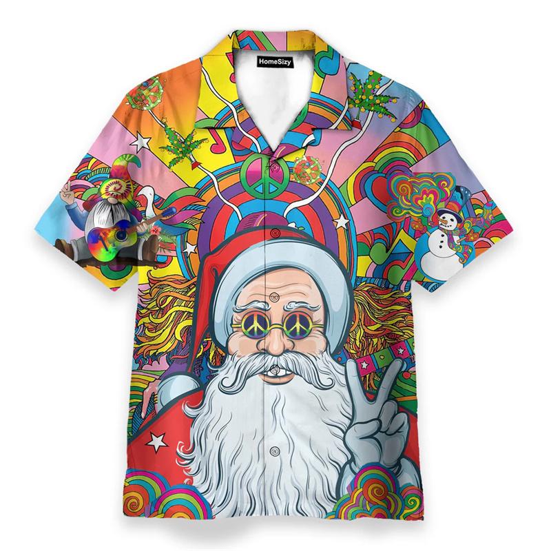 Hippie Logo Téma Letní Košile Pánské Dámské Psychedelické Houby Osobnost Streetwear Knoflíkové Košile Hip Hop Móda Blůza Nové