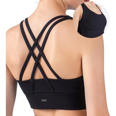 IRCOLVE Sports Yoga Front High with Cups Women's Bra, Non-Slip, Top, Opening, Breathable, Stretchy, Support, Sweat-Wicking, Quick-Drying, (M, Black)
