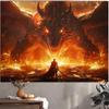 Epic Dragon Fantasy Tapestry Wall Hanging 150x300cm Mythological Art Decor for Gaming Man Cave Room