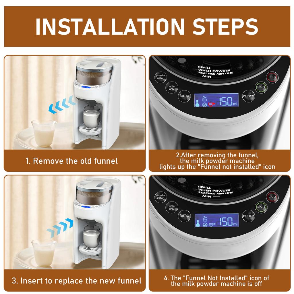 2 ks Plastový trychtýřek na dávkování sušeného mléka pro miminka Vhodný do myčky na nádobí Trychtýřek na sušené mléko s víčkem pro Pro, pokročilé uživatele i domácí použití