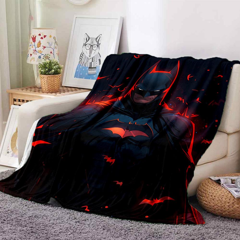 1pc Batman Flannel Throw Blanket - HD Printed Lightweight Soft Warm All-Season Blanket for Sofa, Bed, Travel, Camping 140