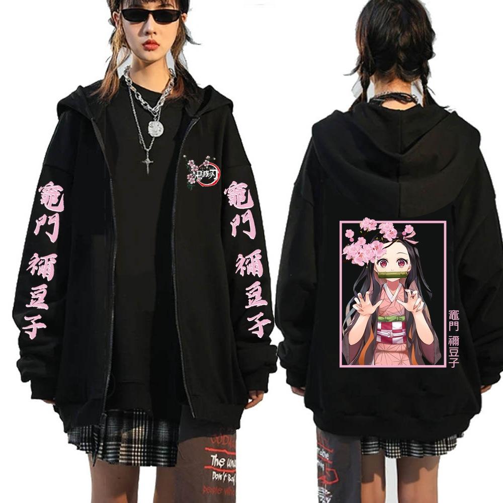 Pattern Top Zipper Hoodie Anime Devil Killer Printed Men's and Women's Harajuku Sportswear Jacket Coat
