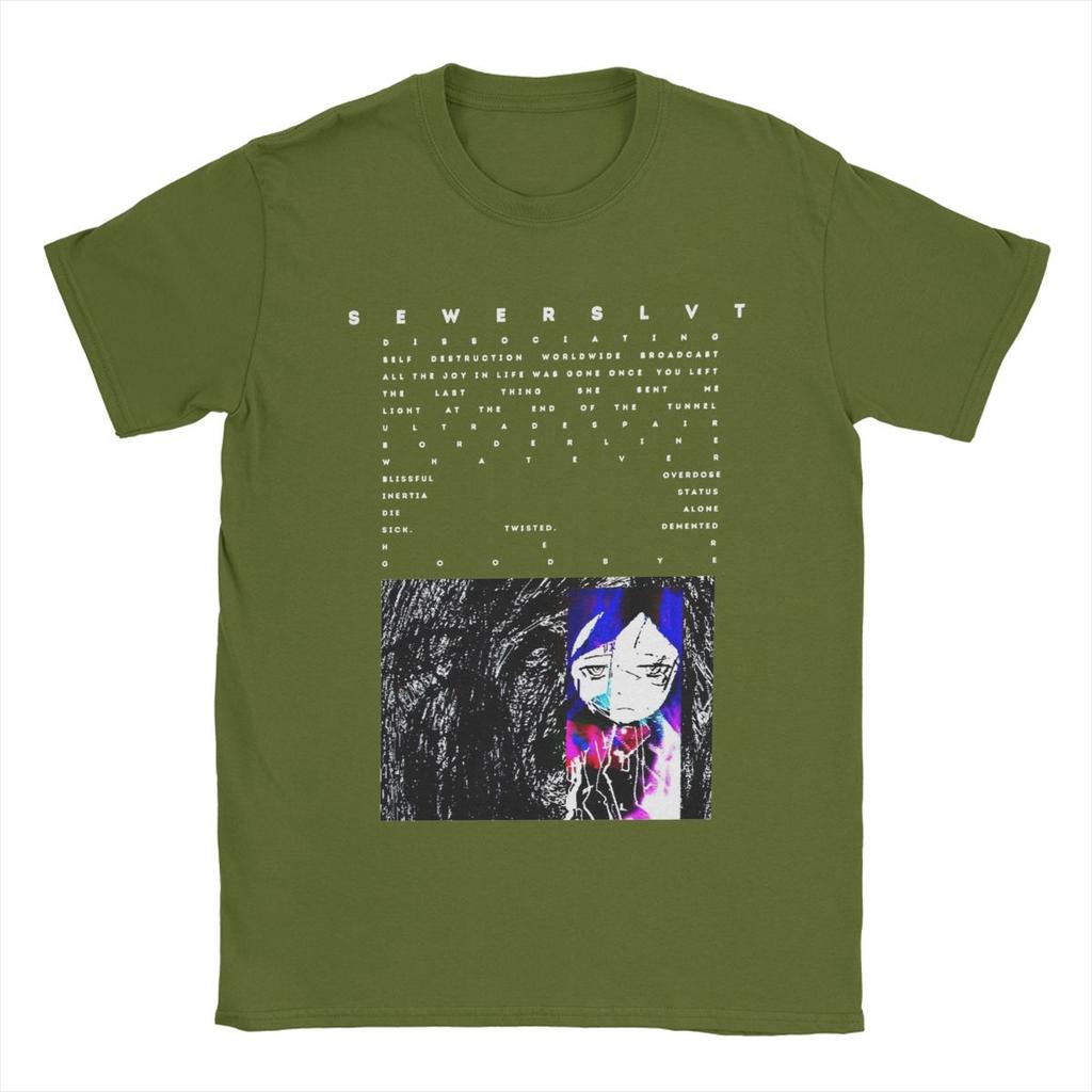 Herren T-Shirts Wir hatten gute Zeiten zusammen Sewerslvt Vintage Reines Baumwoll T-Shirt Kurzarm T-Shirt Rundhals Kleidung Sommer