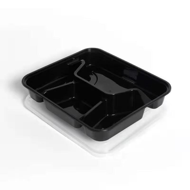 JingJingRS Disposable 2-Compartment Plastic Food Containers